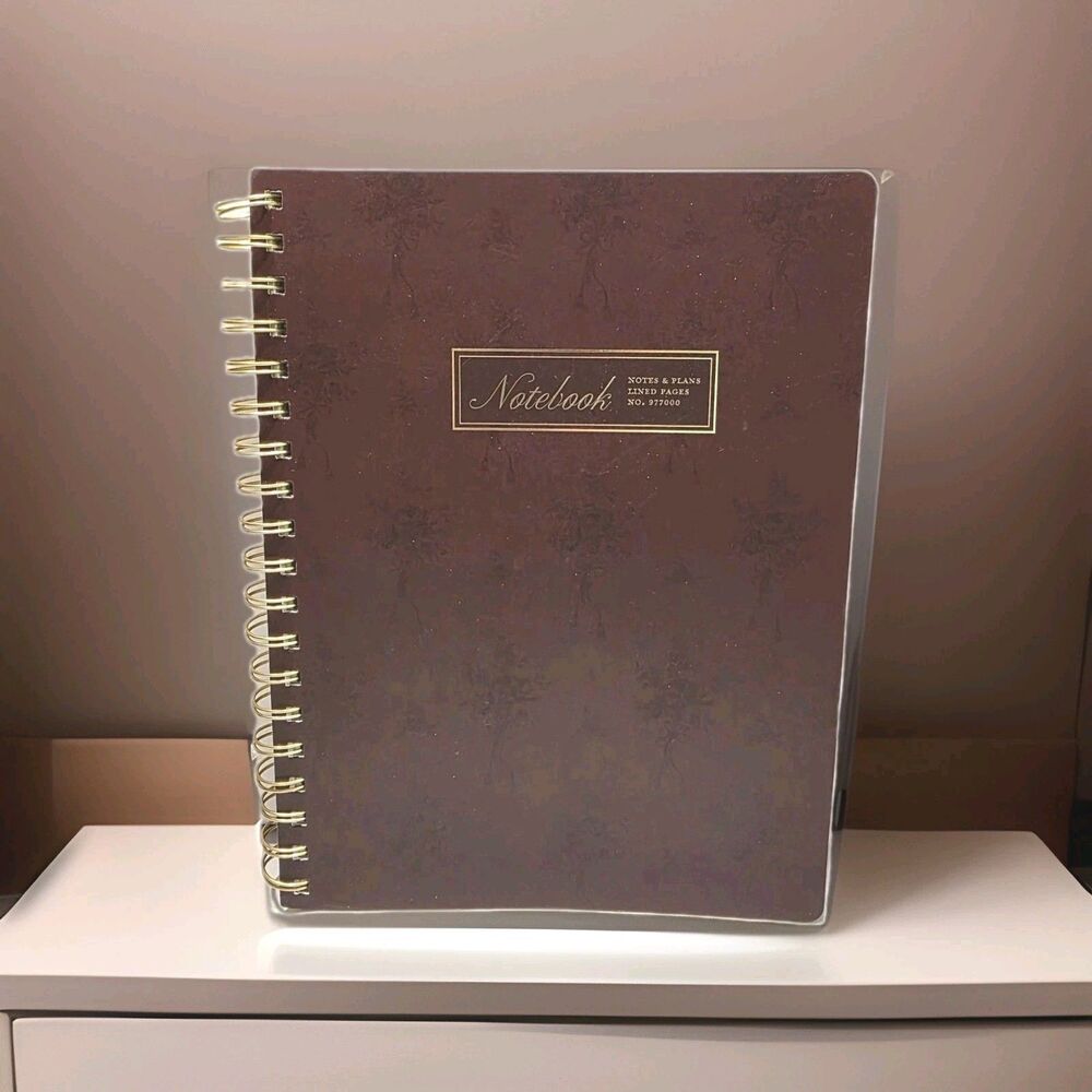 Fringe Studio Spiral Notebook Journal Undated Burgundy Slip Pockets Lined NEW